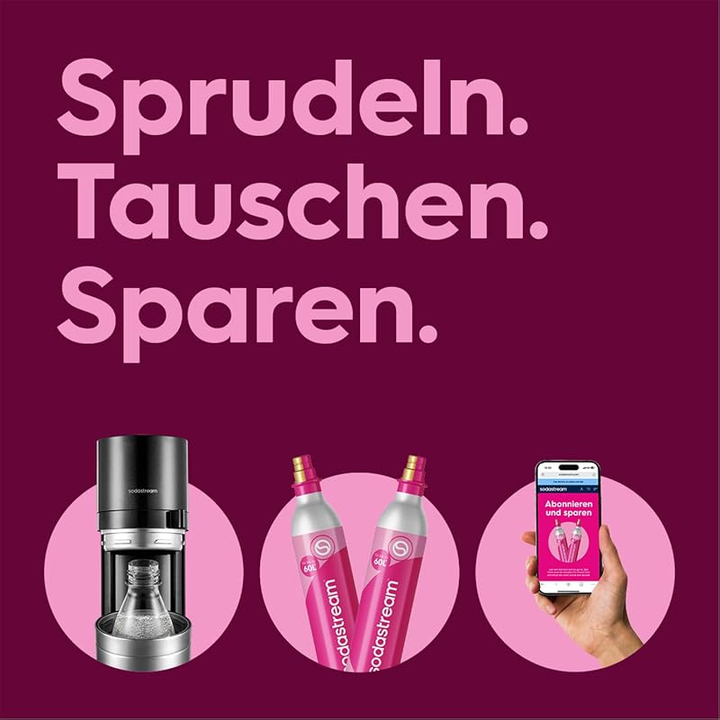 Wassersprudler Duo mit CO2-Zylinder, 2X Glasflasche und 2X 1L spülmaschinenfeste Kunststoff-Flasche, Weiß, Höhe: 44 cm