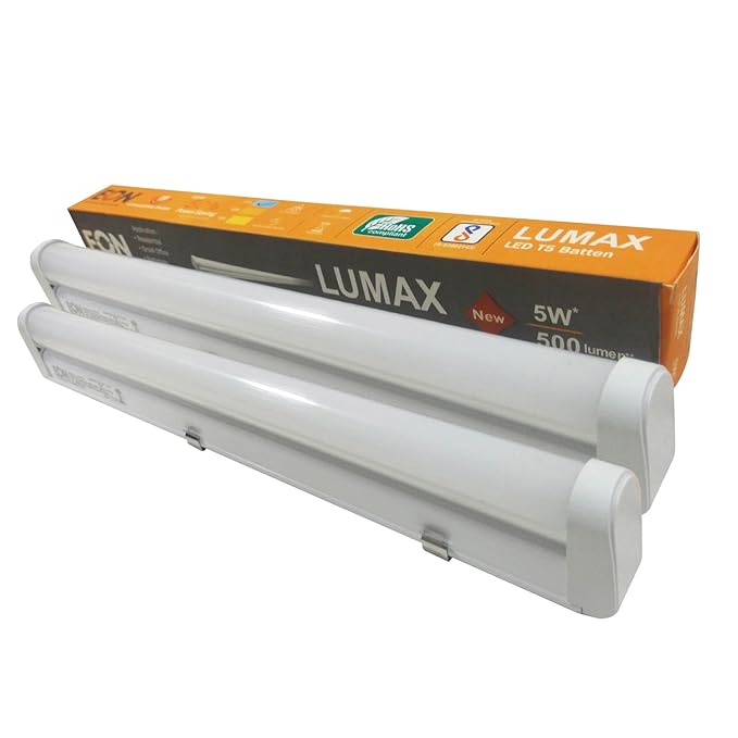 EON Lumax 5W Electric LED Tube Plastic Light (White, 1Foot) - Pack of 2