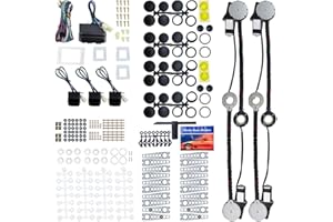 LLNSEAUTO Universal Electric Power Window Lift Roll Up Regulator Conversion Kit w/Switches, Wiring & Mounting Hardware | Fit for 4 Door Vehicles with Manual Windows, Sedan, Pickup, Off-Road, Vans, SUV