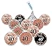 Andaz Press Glitzy Faux Rose Gold Glitter Milestone Chocolate Drop Labels, Cheers to 40 Years, 40th Birthday or Anniversary, 240-Pack, Not Real Glitter, Kisses Party Colored Decorations