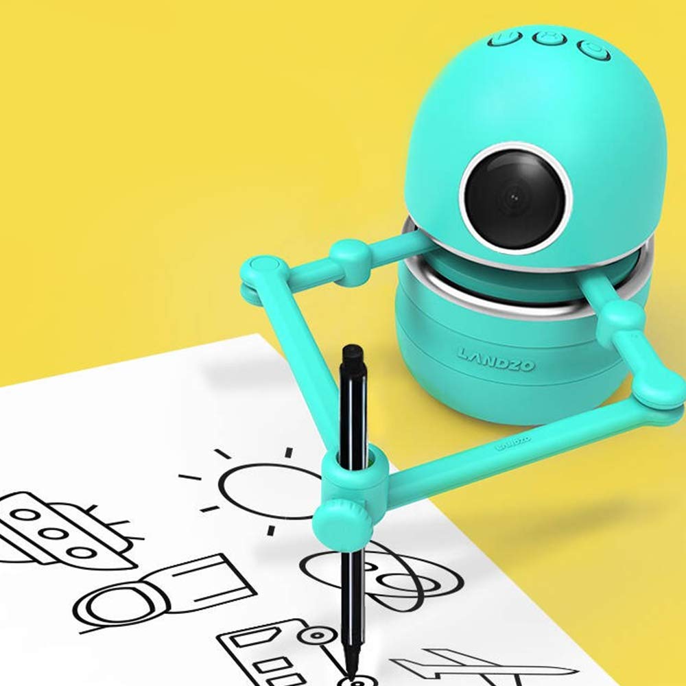 QuTZ Educational Drawing Robot Toy Learning Drawing Math Alphabet Spelling Interactive Game with Kid