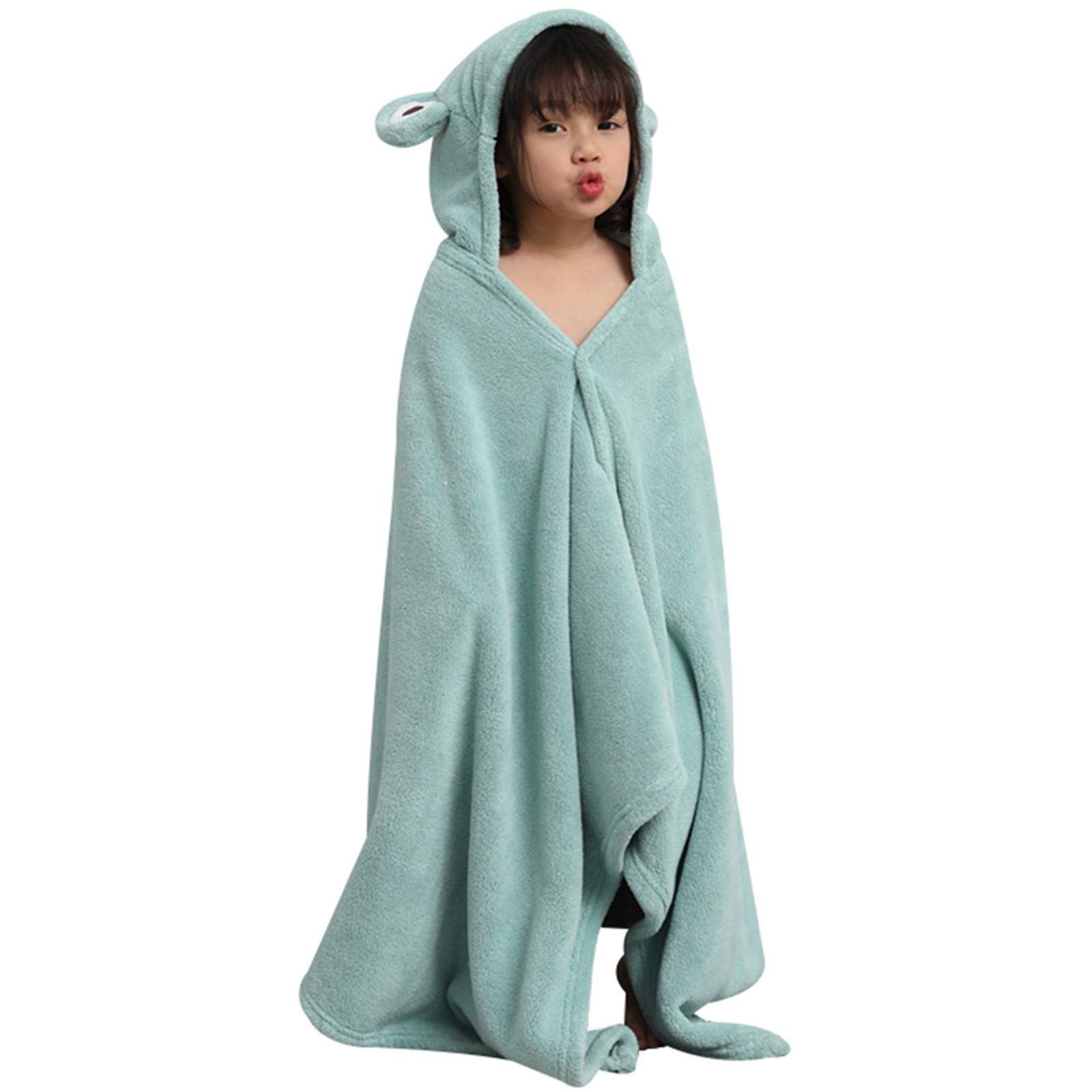 Jamron Flannel Hooded Bath Towel for Kids Cartoon Beach Swimming Poncho Body Wrap Blanket SN07625 Frog 140 * 70cm