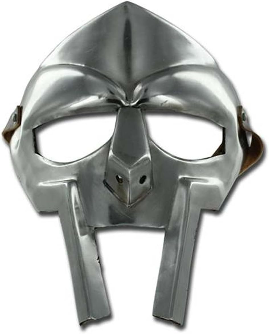Medieval Gladiator Doom Madvillain Costume Mask 18g Re-Enactment Adult Custom Crafted Handmade Grey