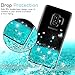LeYi for Galaxy S9 Glitter Case (Not Fit S9 Plus) for Girls Women, Sparkle Shiny Bling Liquid Clear TPU Protective Phone Case Cover for Galaxy S9 Turquoise