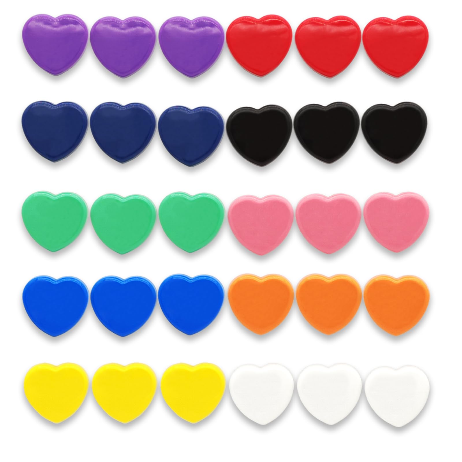 PYJLBX 30 Pack Small Heart Fridge Magnets, 10 Colours Strong Mini Magnets, Heavy Duty Whiteboard Magnets for Adults, Notice Board, Crafts, Office and Home, Decorative Magnetic Dots for Refrigerator