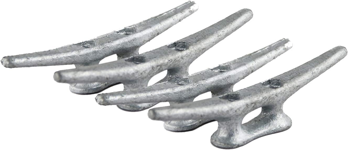 4 Pack 6inch Heavy Duty Boat Cleat/Galvanized Cast Iron Dock Cleat for Marine or Decorative Applications : Sports & Outdoors