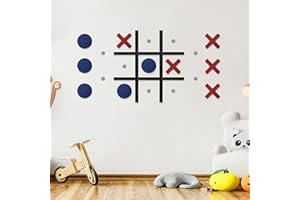 Magnetic Tic Tac Toe Game Home Wall Decor for Kids&Adults , Wall-Mount Game for Modern Office Classroom Fun Playroom Hallway 