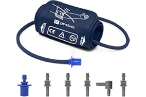 ZIQING Extra Large Blood Pressure Cuff for Big Arms, XL Bp Cuff(38-55cm) - 6 Different Blood Pressure Connectors are Compatible with Almost All Bp Monitors