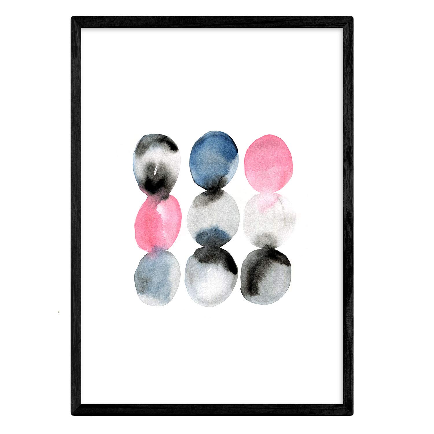 Nacnic Poster Abstract pink black-nine. Colorful sheet with Nordic design. A4 size โ image 1