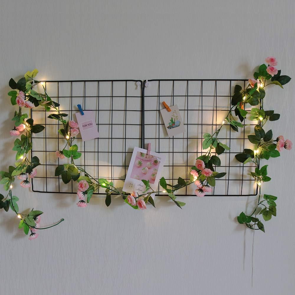 GUOCHENG Novelty 2M 20LED Flower Fairy Lights Artificial Rose Ivy