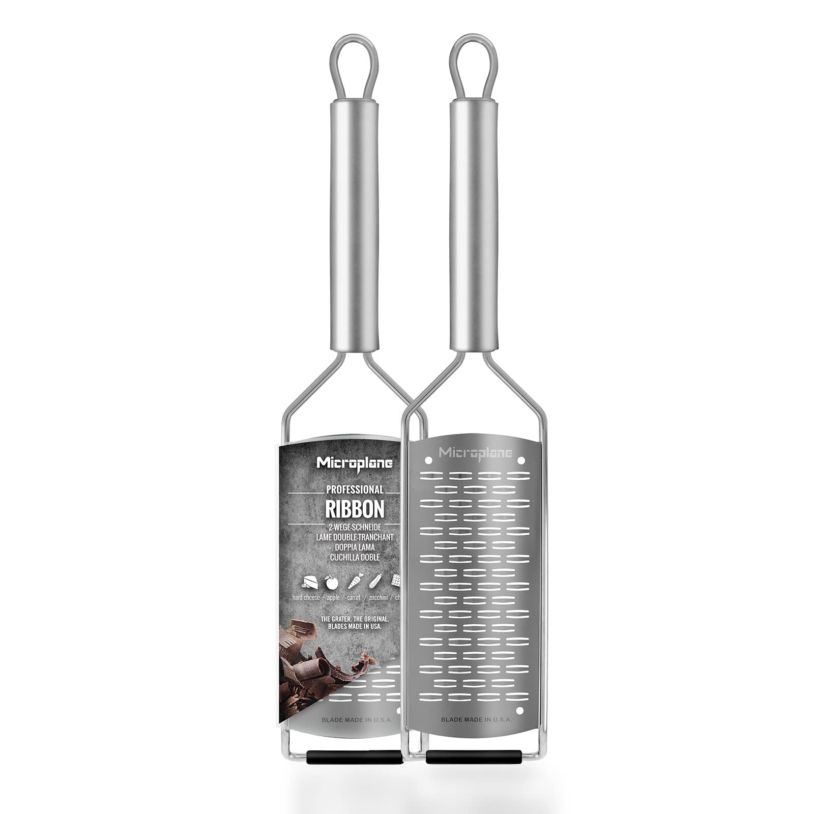 Microplane Kitchen Grater Ribbon Blade for Hard Cheese, Apple, Carrot, Zucchini and Chocolate with Stainless Steel Blades - Made in USA