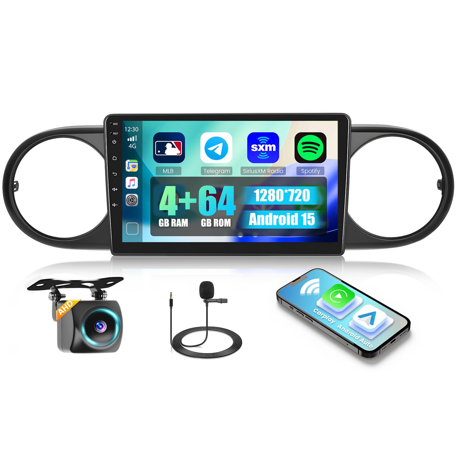 Photo 1 of [4+64G] Hikity Android Car Stereo for Toyota Scion xB 2007-2019, 9 Inch Touchscreen Radio Carplay/Android Auto/GPS Navigation/Mirror Link/WiFi/Bluetooth/DSP/FM RDS + AHD Backup Camera