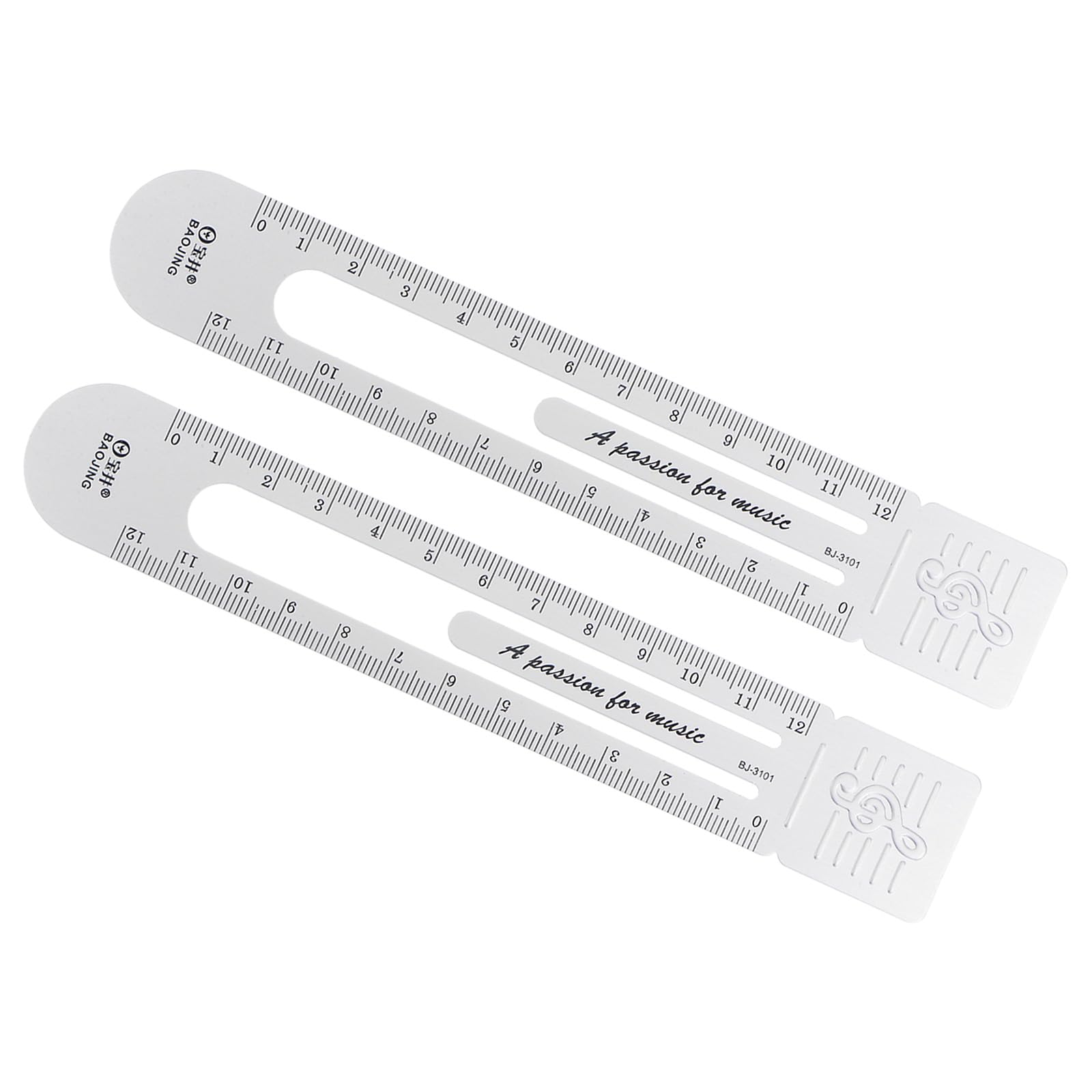 Kozelo 2pcs Metric Straight Ruler - [12cm] Aluminum Scales on Both Sides Metal Note Bookmark Clip Ruler Silver Tone for Measurement Drawing Office Classroom Use, 1mm Minimum Scale
