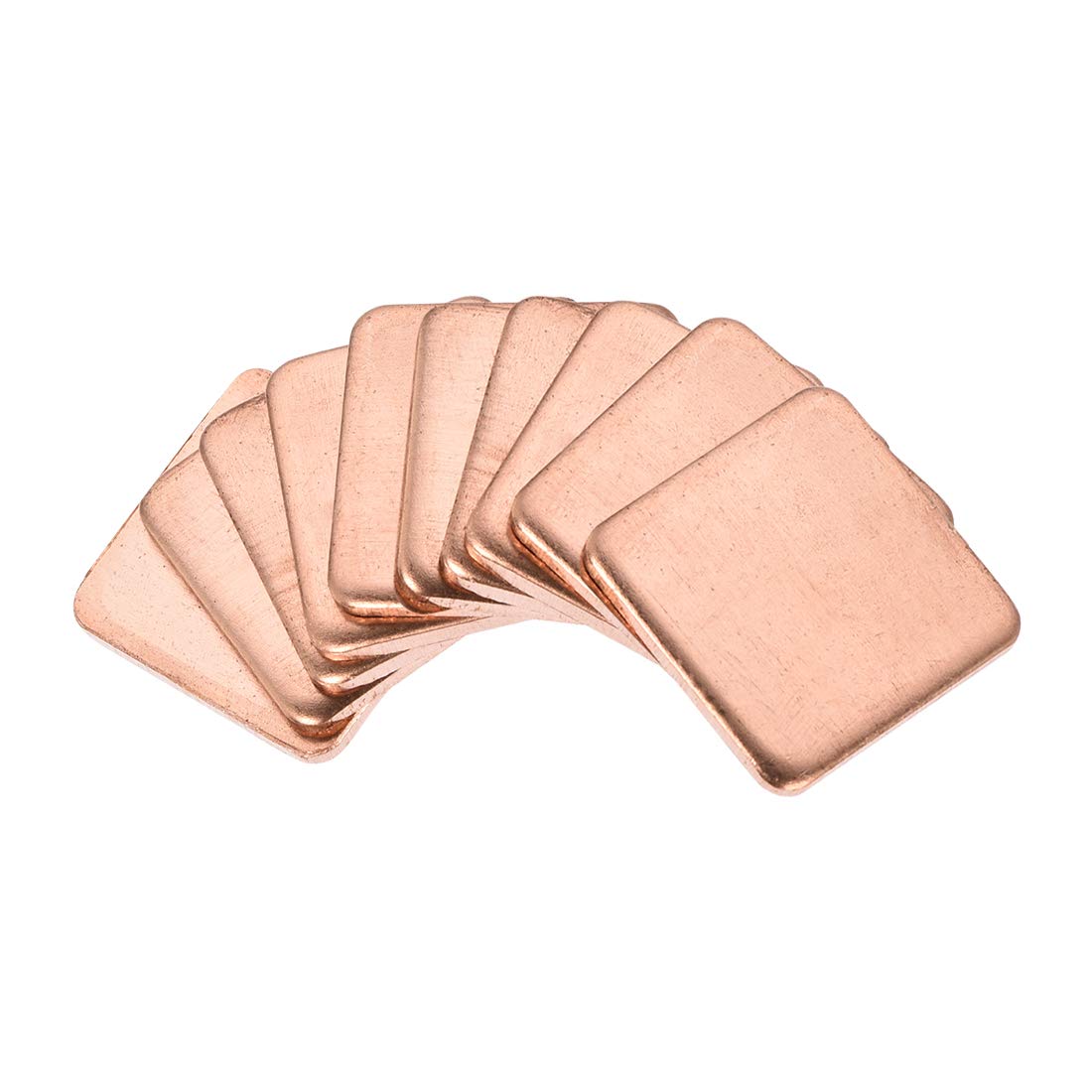sourcing map Flat IC Chipset Thermal Copper Heatsink for CPU GPU 15 x 15 x 1.5mm 10pcs