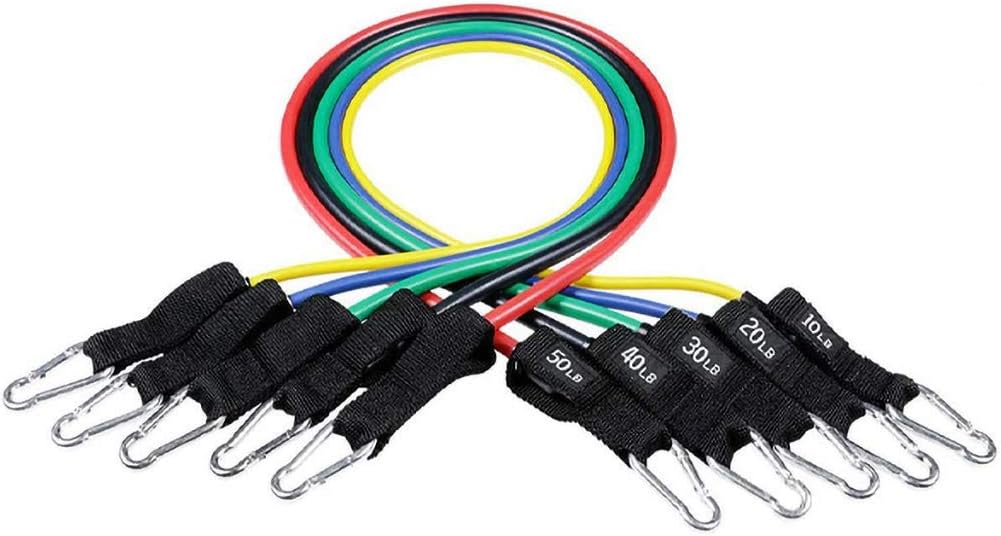 XTZT Resistance Bands Set - 5 Stackable Workout Exercise Bands with Door Anchor, Carrying Case & Ankle Straps, Exercise Resistance Bands Set for Resistance Training, Home Workouts, Yoga
