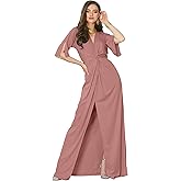 KOH KOH Womens 2026 Long Short Sleeve V-Neck Sexy Slimming Summer Casual Maxi Dress