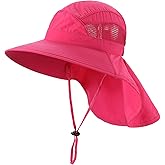 Home Prefer UPF50 Wide Brim Kids Sun Hat Neck Flap Boys Girls Sun Protection Hat for Beach Fishing