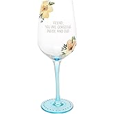 Pavilion - Gorgeous Friend - 16 oz Stemmed Wine Glass BFF Best Friend Bestie Wife Girlfriend Floral Spring Drinkware