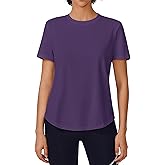 PINSPARK Soft Workout Tops for Women Short Sleeve UV Protection Shirt Quick Dry Athletic Hiking Travel Basic Tee Shirts