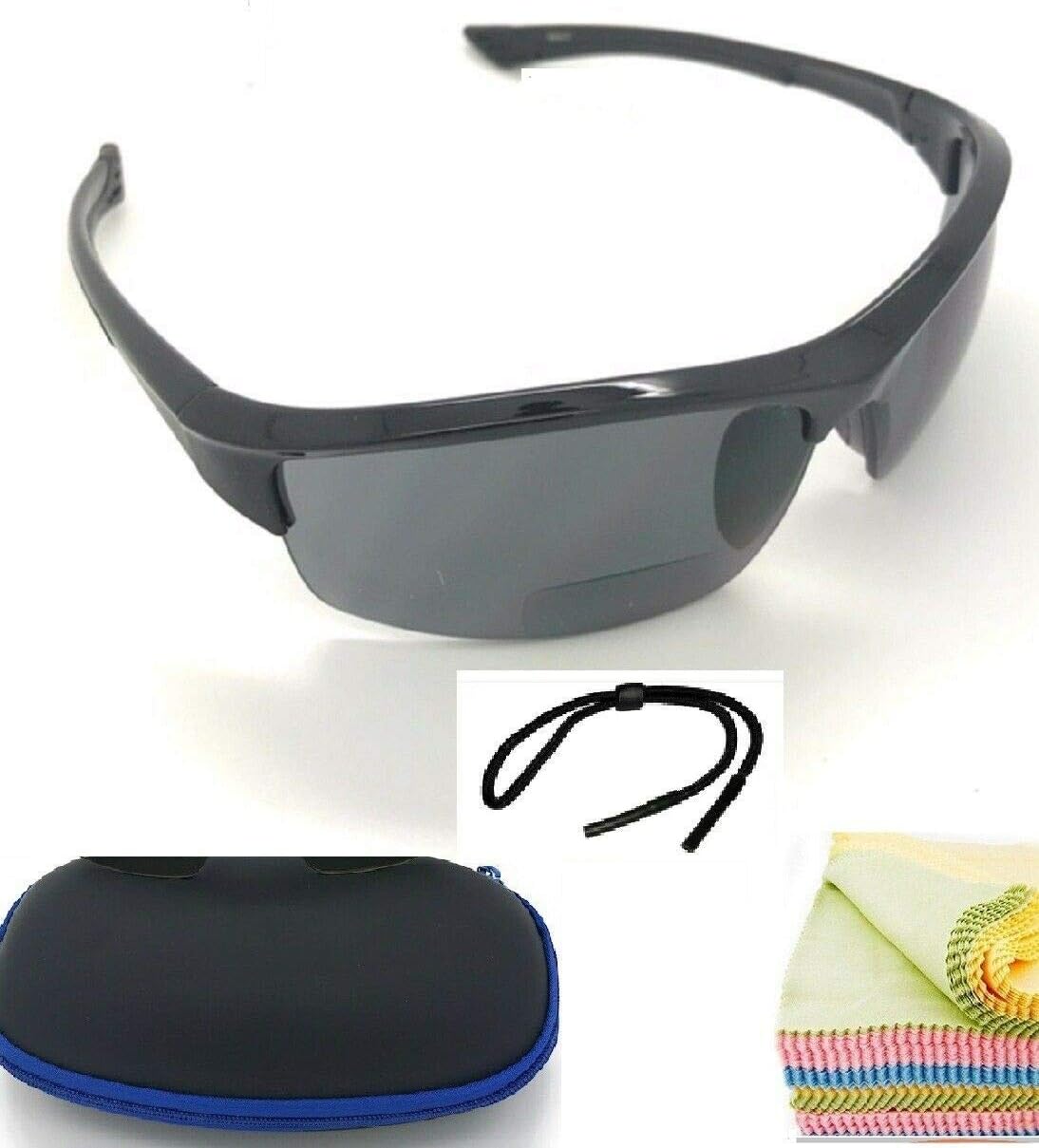 MyUVBifocal Sun Reader Sport Wrap Around Reading Sunglasses Fishing Golf Running Sport Reading/Activity Half Frame Readers