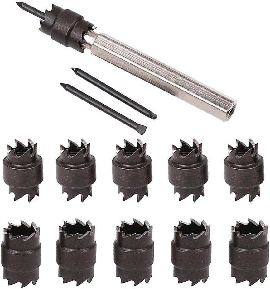 Klsoft Hole Opener Set 13 Pieces 3/8 inches Weld Cutter Hole Opener Spot Weld Drill Tool Remover Drill Bits Tool