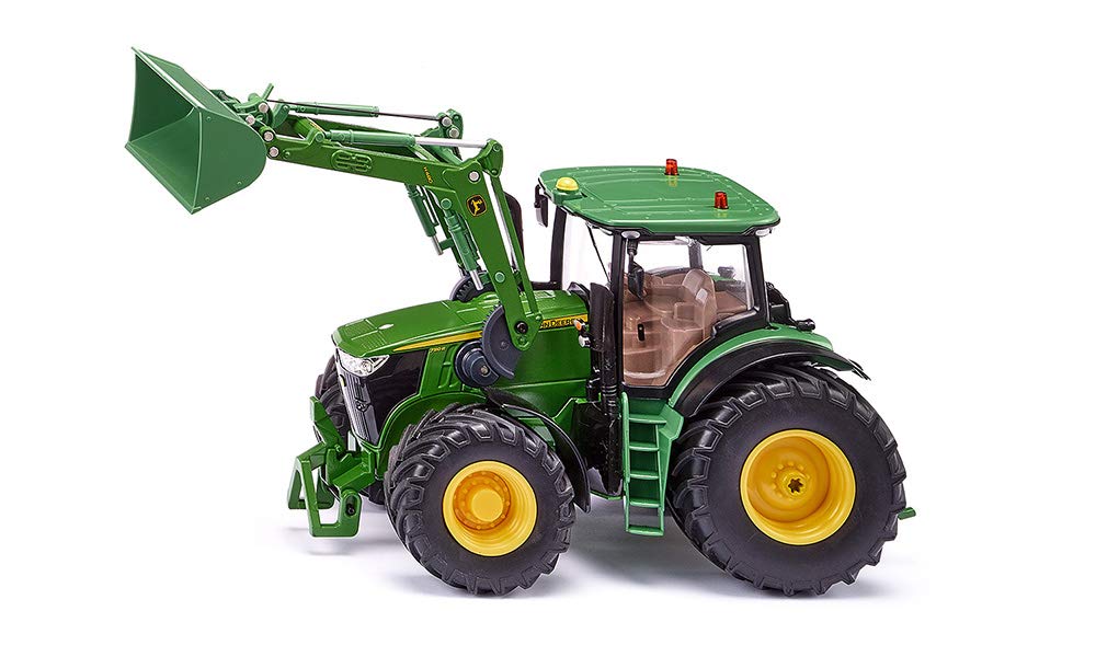 Siku 6792, John Deere 7310R Traktor mit Frontlader, Grün, Metall/Kunststoff, 1:32, Ferngesteuert, Ohne Fernsteuermodul, Steuerung via App oder Gaming Controller möglich