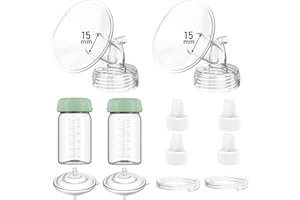 BDICOVE Breast Pump Parts Compatible with Spectra S1/S2/9 Plus/Synergy Gold, Full Set Replacement Parts for Spectra Include 15mm Flange, Duckbill Valve, Backflow Protector, Tubing, Bottle, Not Original Parts
