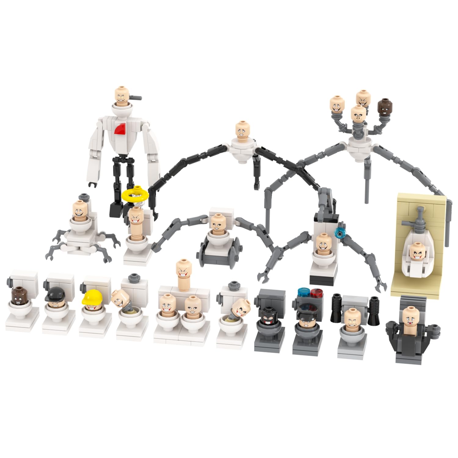 MOOXI-MOC Skibi Man Minifigs Building Set,Creative Cute Building Blocks Children Kits,Gifts for Kids(396pcs)