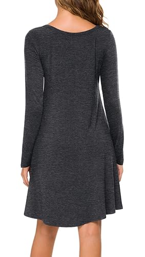 dark grey swing dress Nepoagym DRIVE Women Soft Relaxed Fit Dress Yoga Lightweight Naked Feel Dress Basic Sports Swing Dress Middle Grey / L