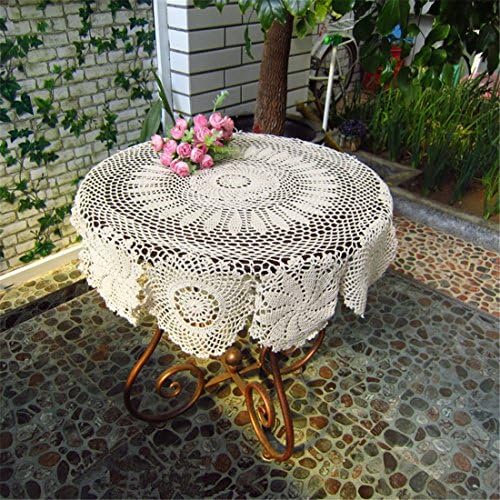 vanyear Crochet Cotton Table Cloth Overlays Round Tablecloths Coffee Table Doilies 35inches