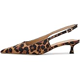 KysBloes Pointed Toe Slingback Kitten Heels for Women Low Heel Pointed Toe Pumps Formal Dress Shoes Sling Back Heels