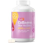21st Century Super Collagen Plus Vitamin C Tablets, 6000mg, 180 Count | Collagen 6000 mg per Serving with Vitamin C to Help Support Healthy Hair, Skin, Nails, Bones &amp; Joints, Gluten Free, Non-GMO