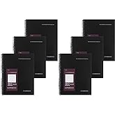 Cambridge Limited Notebook, 6 Pack Black Notebook, Legal Ruled, Professional Business Notebook, 80 Sheets, Spiral Wirebound Office Journal & Notebook For Quicknotes, Meeting for Women & Men, CAM10-402