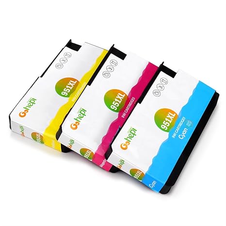 Gohepi Ersatz für HP 951 951XL Cyan Magenta Gelb Druckerpatronen Hohe Kapazität Kompatibel für HP Officejet Pro 8620 8600 Plu