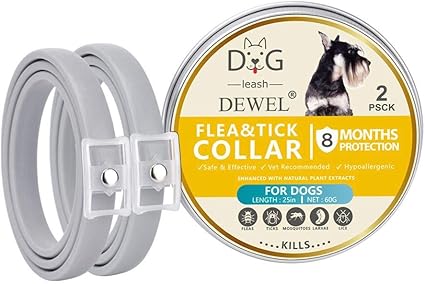 2pcs Collier Anti Puces Chien Chat Naturel Antipuces
