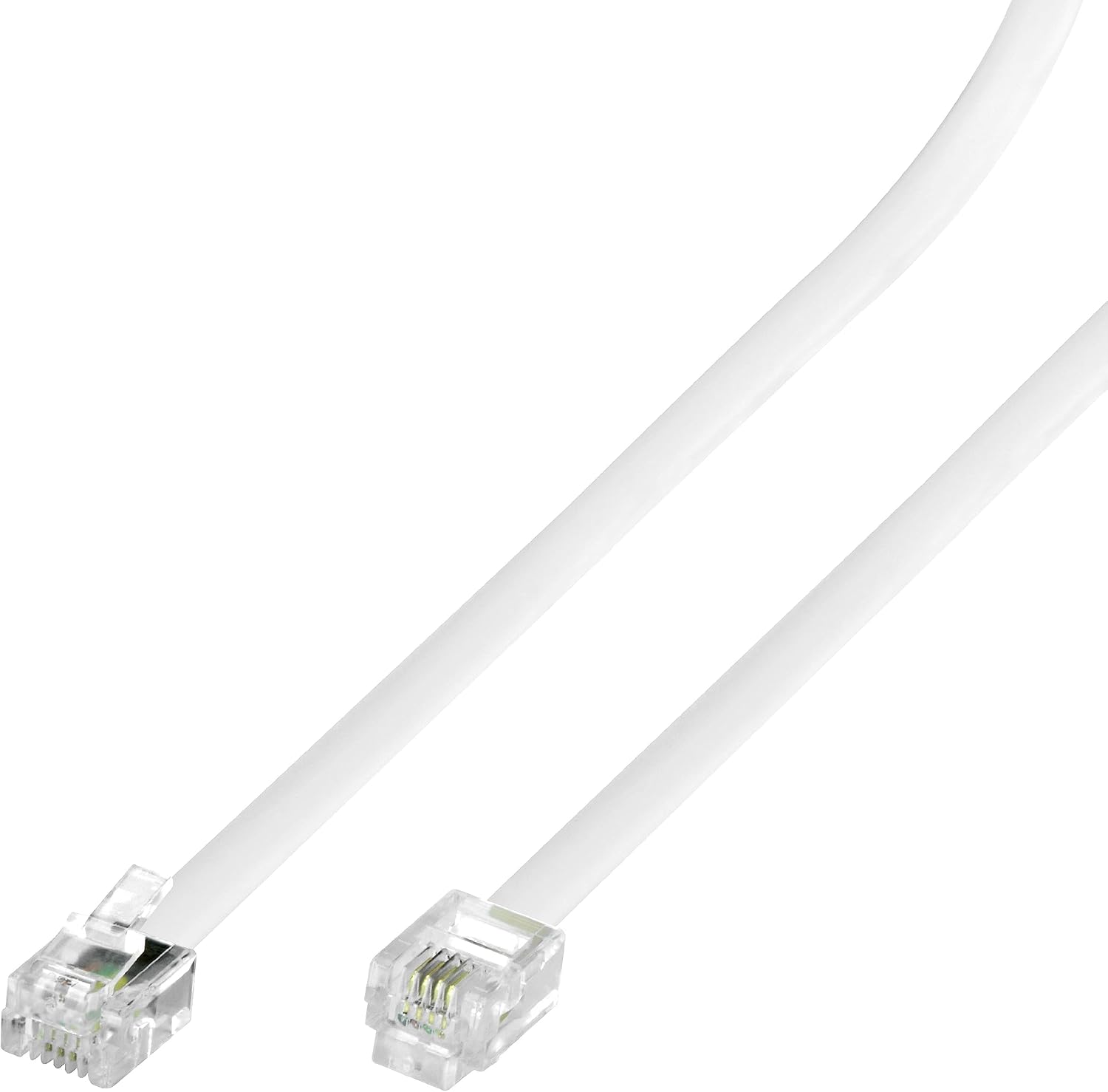 RJ11 6P4C Modular Telephone Extension Cable Phone Cord Line Wire White