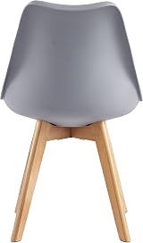 mcc direct Set of 4 Dining Chairs Grey Wood Legs Soft Cushion Pad DELUXE view 5