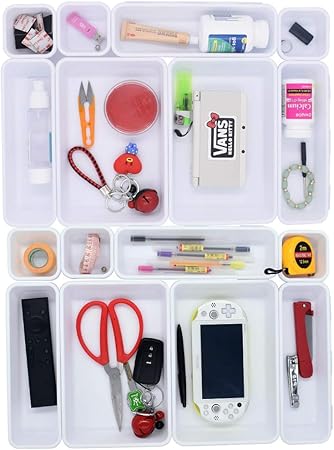 Schubladenteiler, klein, schmal, flach, Kunststoff, ineinandergreifend