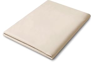 Cathay Home Hotel Luxury Wrinkle & Fade Resistant Double Brushed Ultra Soft Microfiber 1-Piece Single Flat Sheet - Cream, Queen (90" x 102")