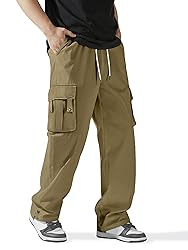 PLEPAN Cargo Pants for Men Drawstring Elastic Waist
