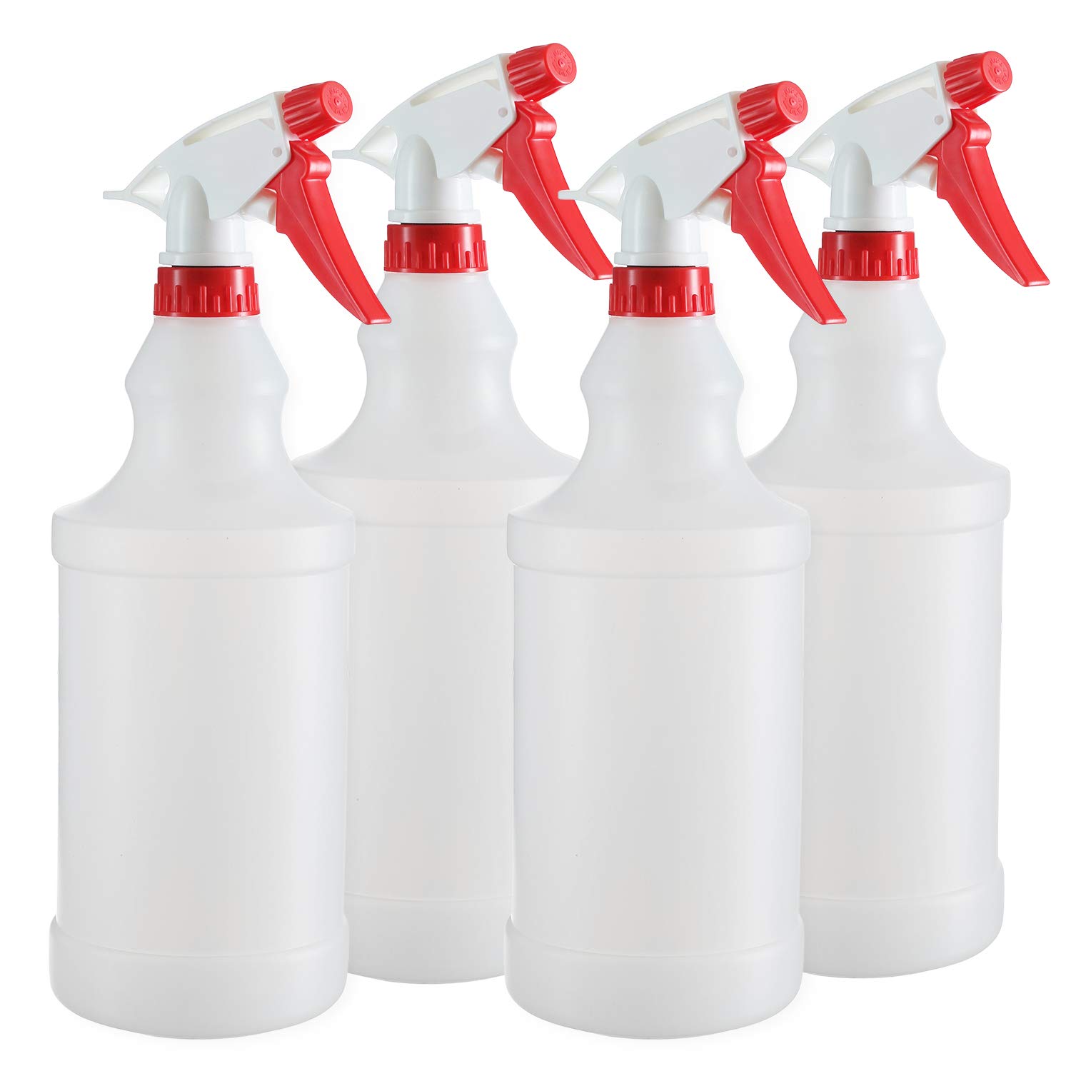 DilaBee Empty Spray Bottles - 4 Pack 950ML Refillable Spray Bottle - Leak Proof Durable water spray bottle - Trigger Sprayer with Mist & Stream