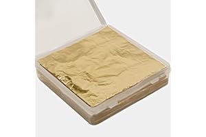 ZOENHOU 600 PCS 5.5 x 5.5 Inch Gold Leaf for Resin Arts, Gold Leaf Foil Paper Sheets for Jewelry Making Nail Art Gilding Crafting Paint Engineering Decoration