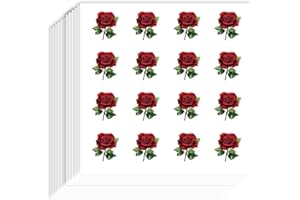 AHANDMAKER 192Pcs Red Rose Sticker Floral Garden Stickers Waterproof Plant Decals Decor for Planner Calendar Scrapbook Crafti