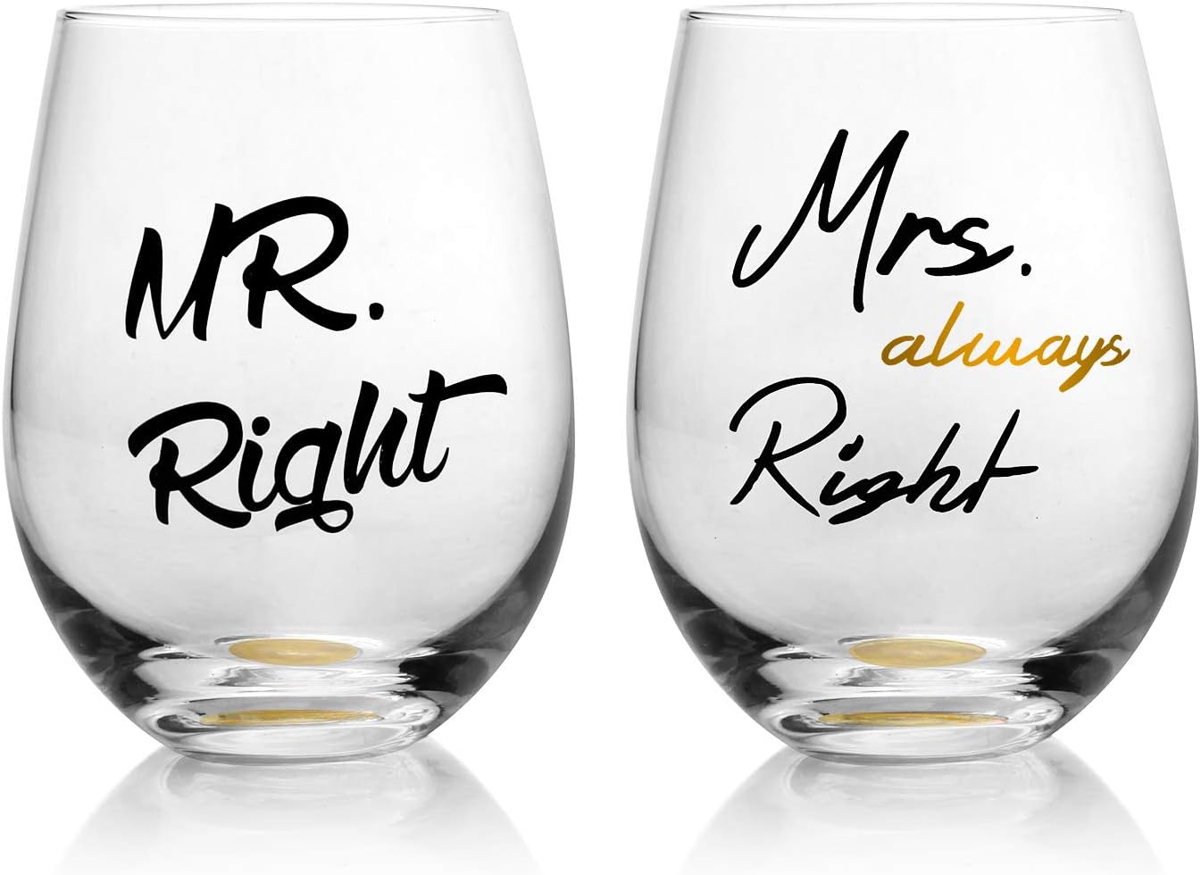 Mr Wifey Wine Glass Set Mrs & Mrs Mr Hubby His and Hers Couples