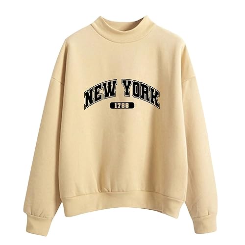 Jumpers for Women UK Crew Neck Womens Sweatshirt Letter Printed Ladies Jumper Long Sleeve Tops for Lady UK Baggy Autumn Winter Sweatshirts Gym Sports Athletic Pullover Top