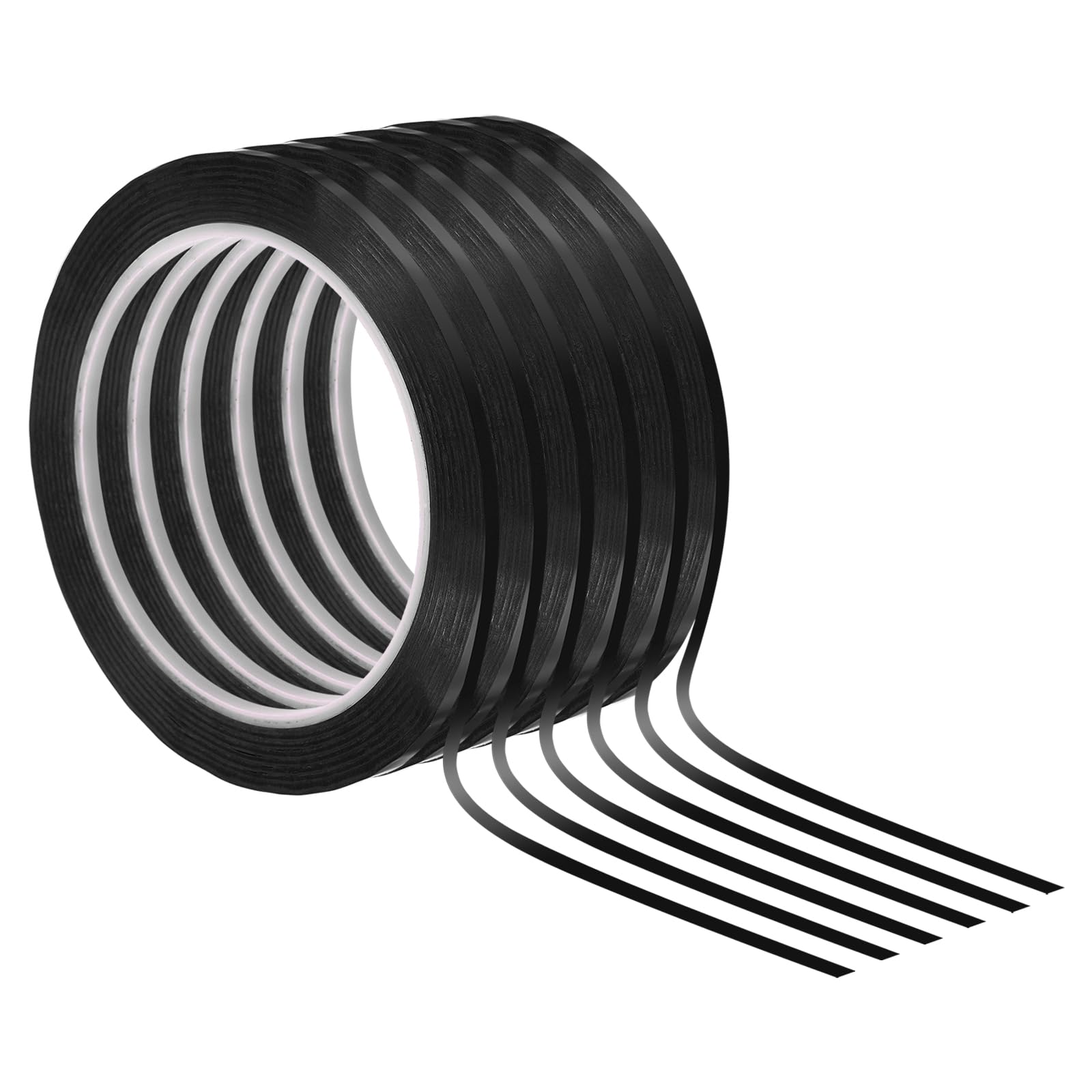 PATIKIL 1/8" Whiteboard Tape, 6 Pack Thin Dry Erase Tape for Graphic Chart Marking DIY Art, Black