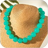 NOVYRA Colorful Chunky Beaded Necklace for Women Colorful Acrylic Round Beaded Choker Necklace Fashion Adjustable Neon Resin Large Round Beads Necklaces Handmade Summer Costume Party Jewelry