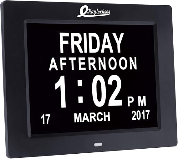 Dementia Clock Elderly Large Clock Electronic Wall Clock Desk Calendar Large Numbers Alarm