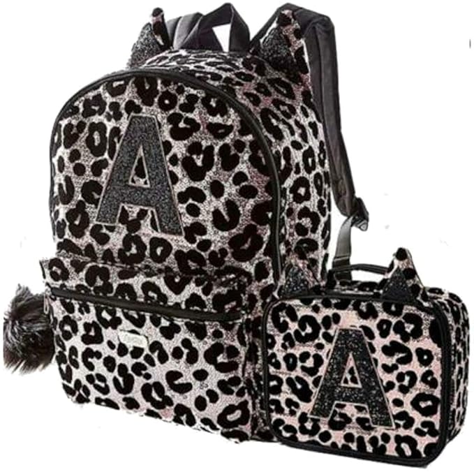 Justice Initial Backpack & Lunch Tote Cheetah Gold (Letter K) Amazon