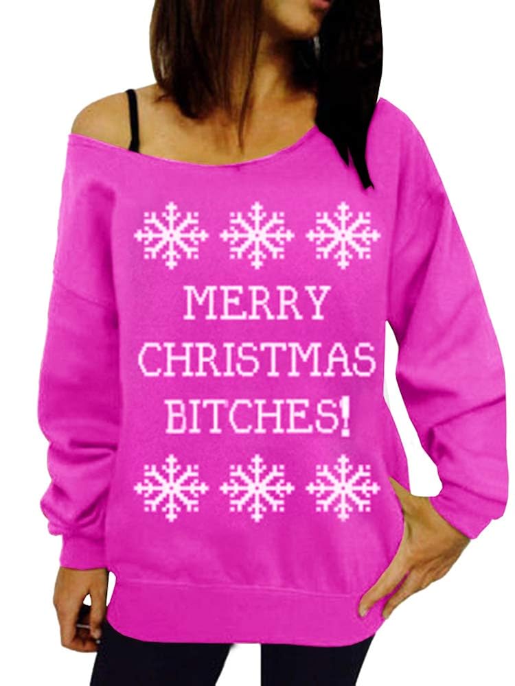 christmas sweater off shoulder